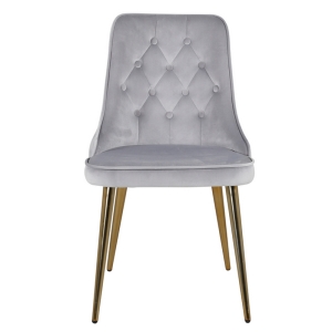 Velvet Deluxe Chair Light Grey/Brass