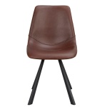 Alpha/Auburn chair brown PU/black metal legs