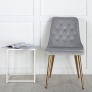 Velvet Deluxe Chair Light Grey/Brass