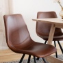 Alpha/Auburn chair brown PU/black metal legs