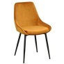 Sierra chair dark orange velvet/black metal legs