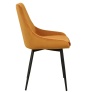 Sierra chair dark orange velvet/black metal legs