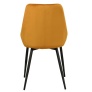 Sierra chair dark orange velvet/black metal legs